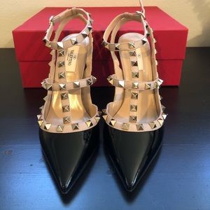 Valentino Garavani Rockstud Ankle Strap Heels